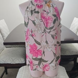 Ann Taylor Factory Pink and White Floral Blouse